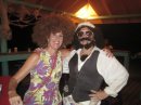 Lee of Secret garden day Spa & Deb of Dave & Deb's Last Resort dressed up for Halloween.  Book your Reservation today at Sunsets Placencia Belize