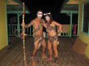 Jodie&Erin owners of Secret Garden Cafe dressed up for Halloween.  Always a celebration! Stay at Sunsets Belize Hotel Cabanas
